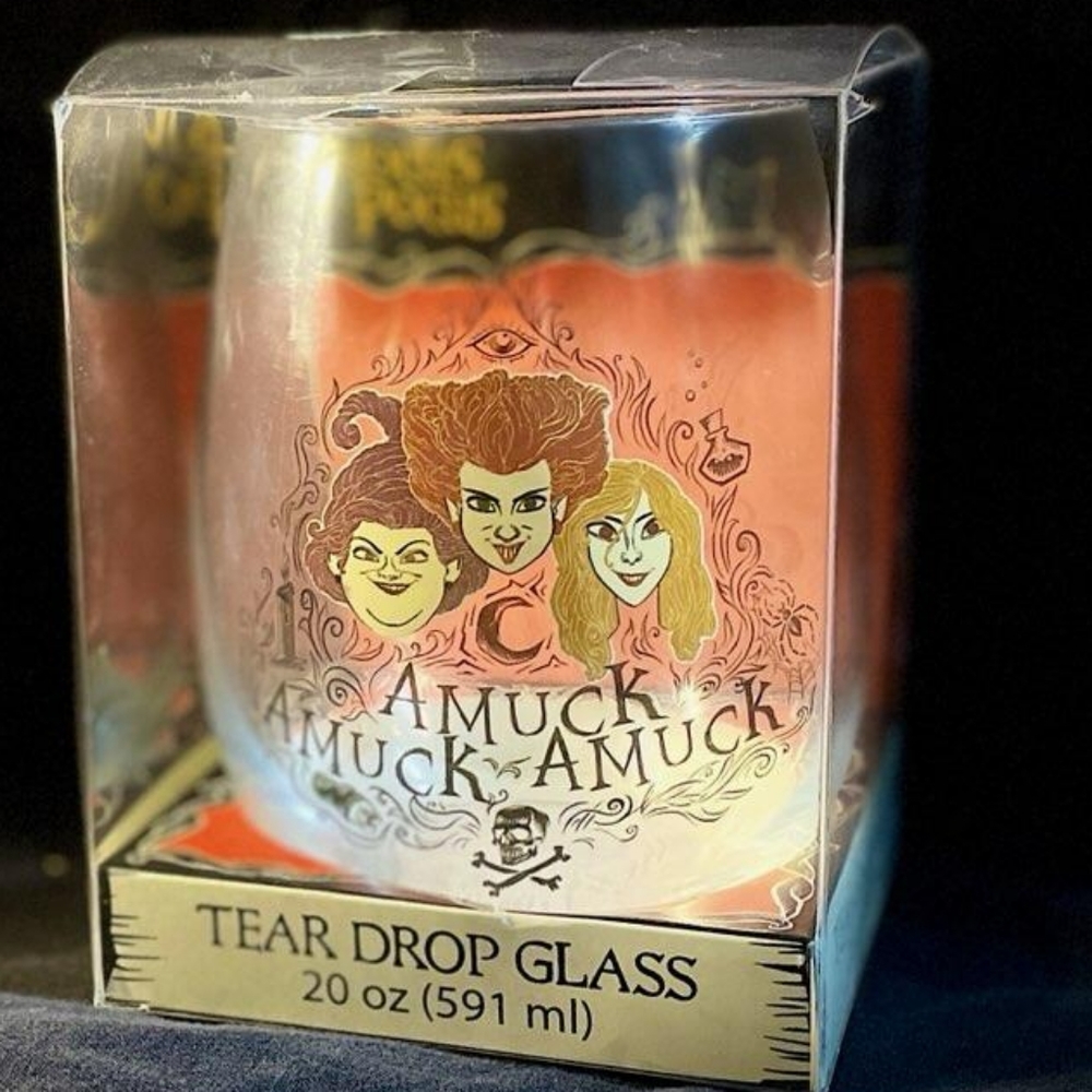 Disney Hocus Pocus Amuck Amuck Amuck 20oz Tear drop stemless glass